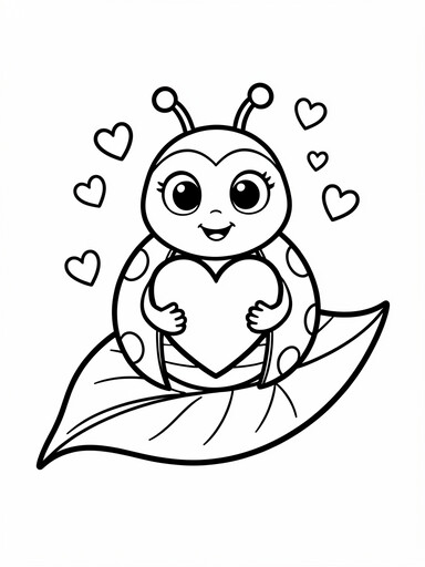 Love Bug Ladybug with Heart coloring page