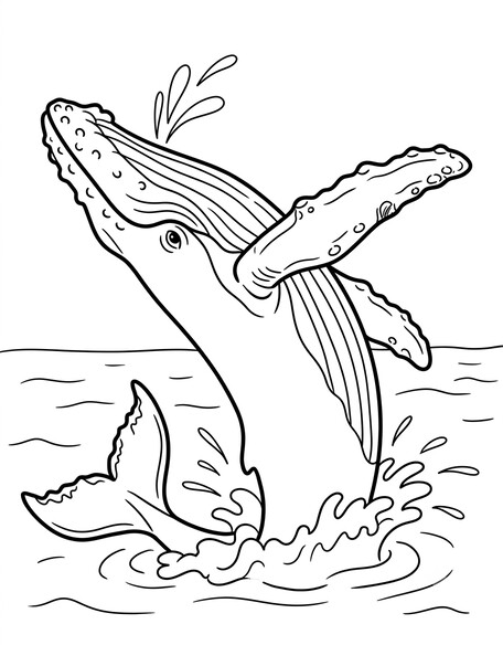 Whale Ocean Coloring Page coloring page